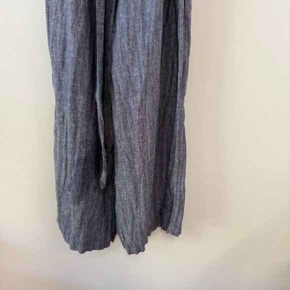 Rachel Zoe Blue Linen Wide Leg Jumpsuit - Picture 3 of 11